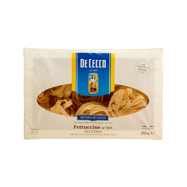 DE CECCO #303 Durum Wheat Semolina Egg Fettuccine  (250g)