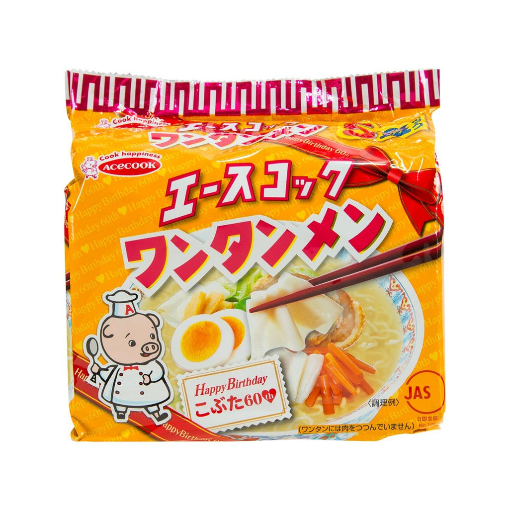 ACE COOK Instant Noodle with Wonton [Bag]  (5 x 95g)