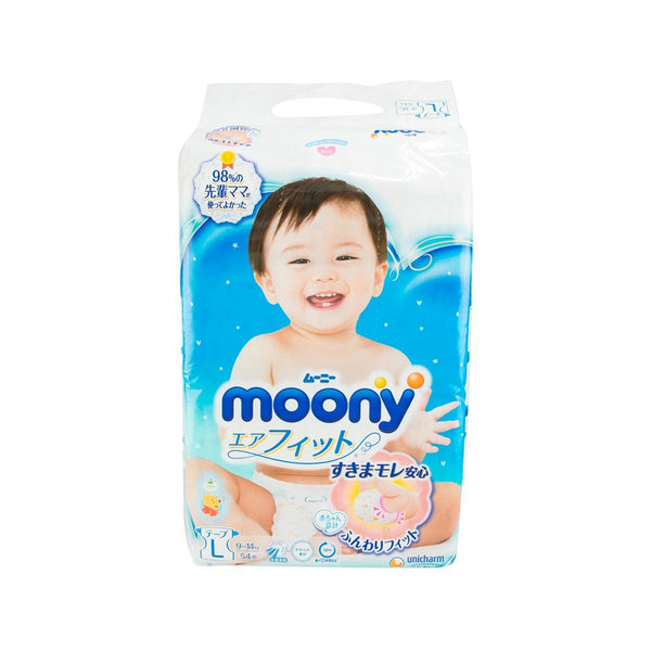 UNICHARM Moony Diapers Tape Type - L Size  (54pcs)