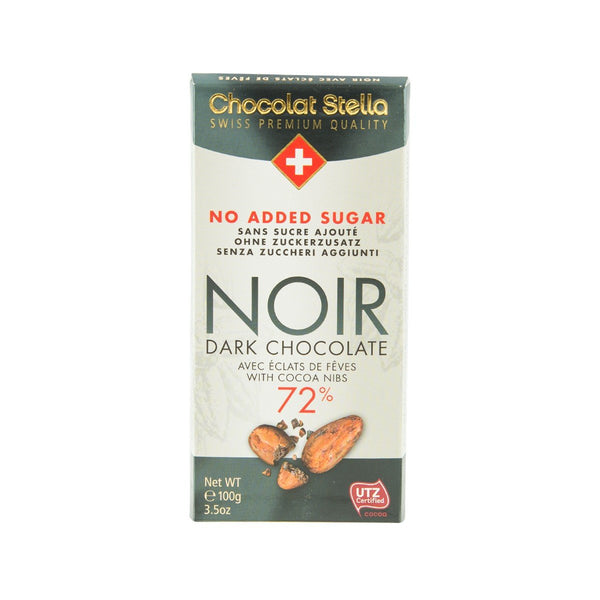 STELLA No Added Sugar Dark Chocolate with Cocoa Nibs  (100g)