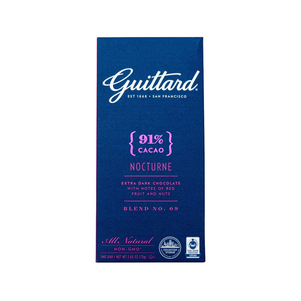 E. GUITTARD Nocturne Pure Extra Dark Chocolate with 91% Cacao  (75g)