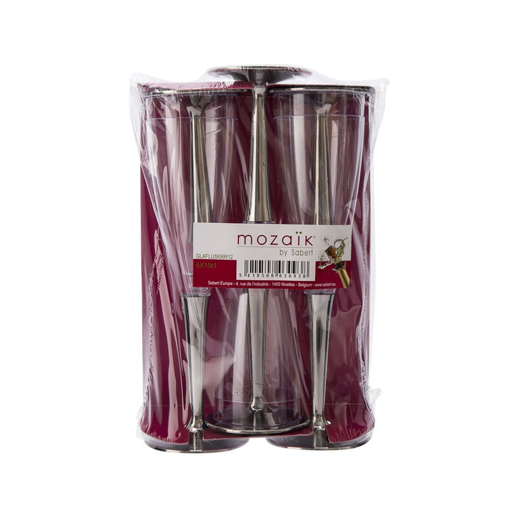 MOZAIK Champagne Flutes With Base  (6pcs)