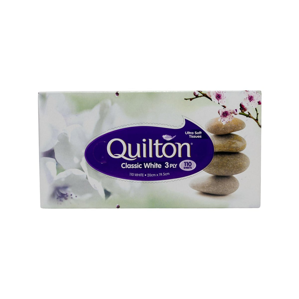 QUILTON 3 Ply White Facial Tissue With Aloe Vera