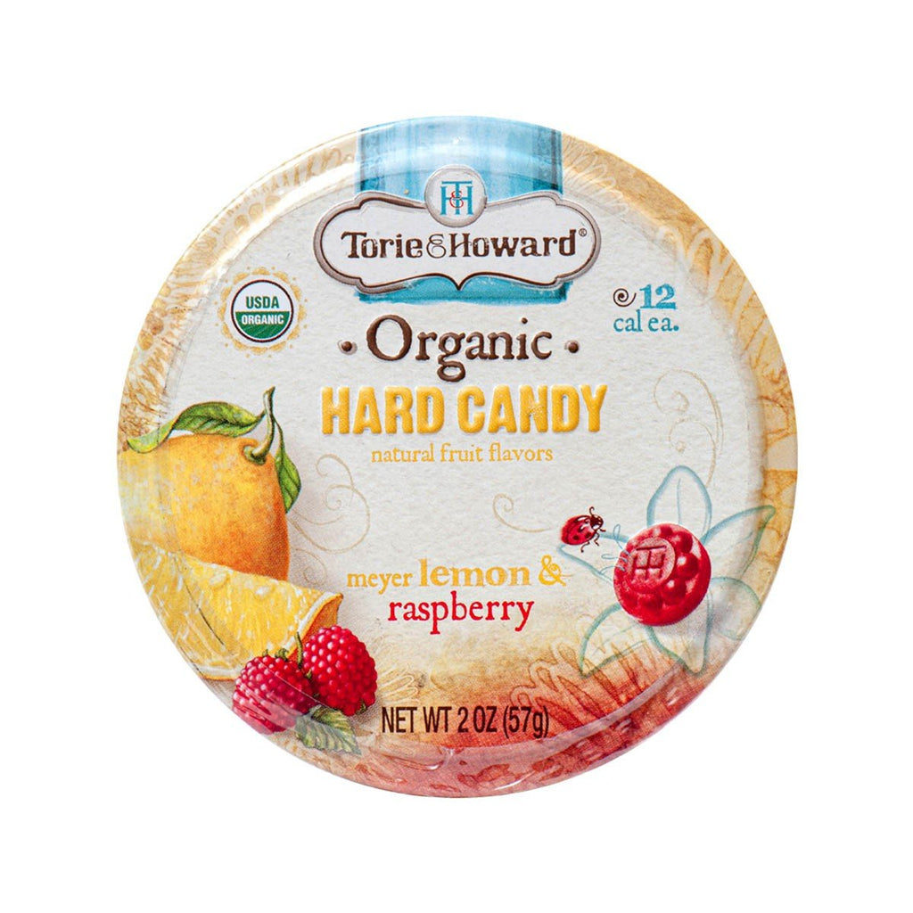 TORIE & HOWARD Organic Hard Candy - Meyer Lemon & Raspberry Flavor  (57g)