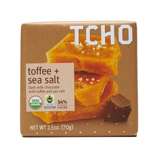 TCHO Organic Milk Chocolate With Toffee And Sea Salt  (70g)