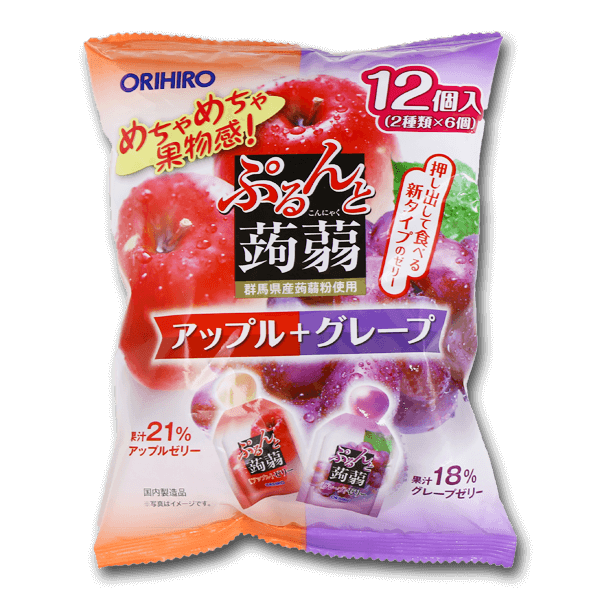 ORIHIRO Konnyaku Jelly Apple And Grape  (240g)