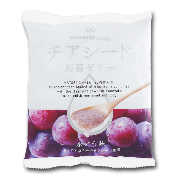 WAKASHO Chia Seed Konnyaku Jelly - Grape Flavor  (10pcs)