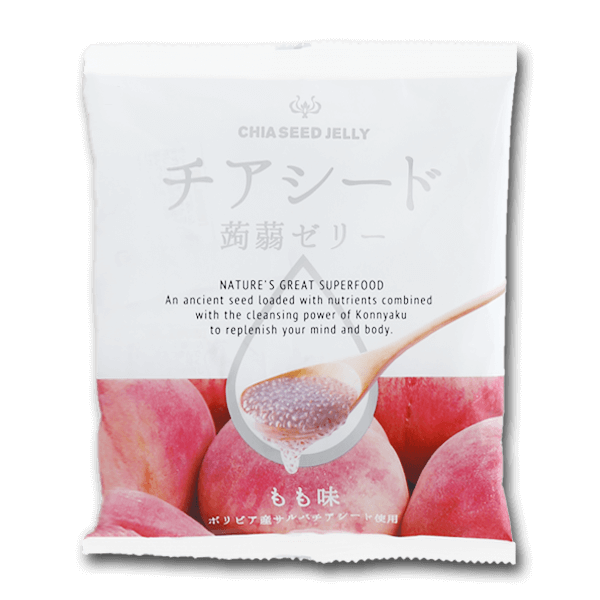 WAKASHO Chia Seed Konnyaku Jelly - Peach Flavor  (10pcs)