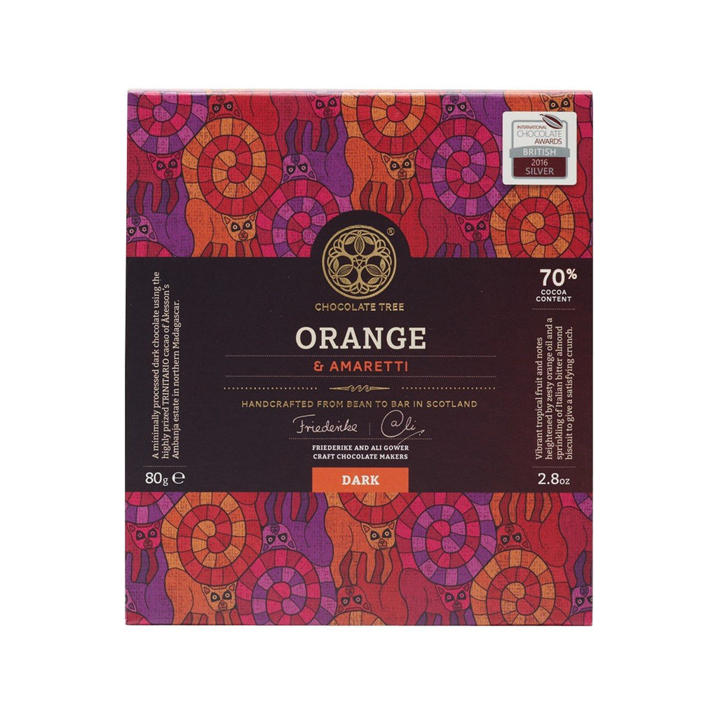 CHOCOLATE TREE 70% Orange & Amaretti Dark Chocolate  (80g)