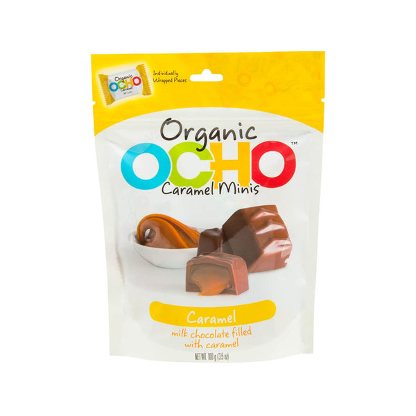 OCHO Mini Organic Caramel Milk Chocolate Candy Bar  (100g)