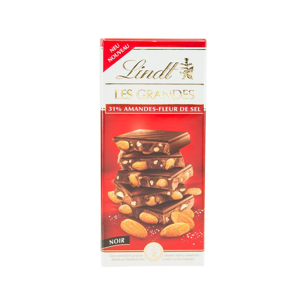 LINDT Dark Chocolate With Almonds And Sea Salt  (150g)