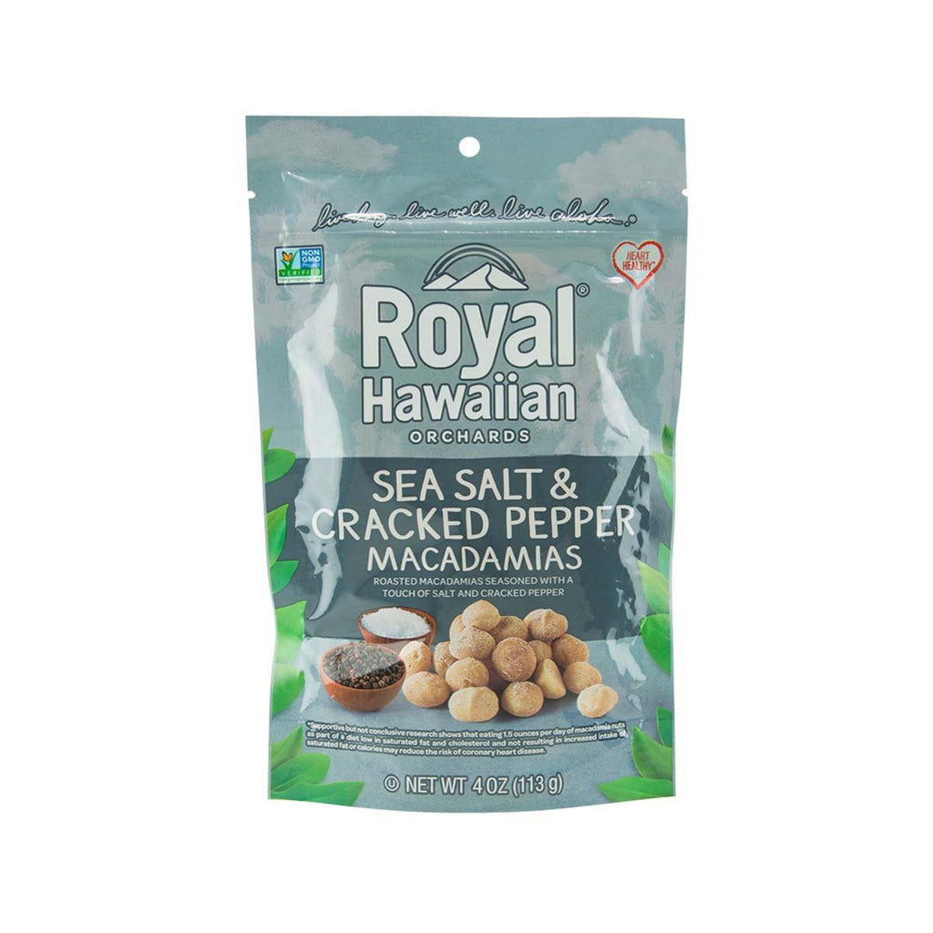 ROYAL HAWAIIAN Sea Salt & Craker Pepper Macadamias  (113g)