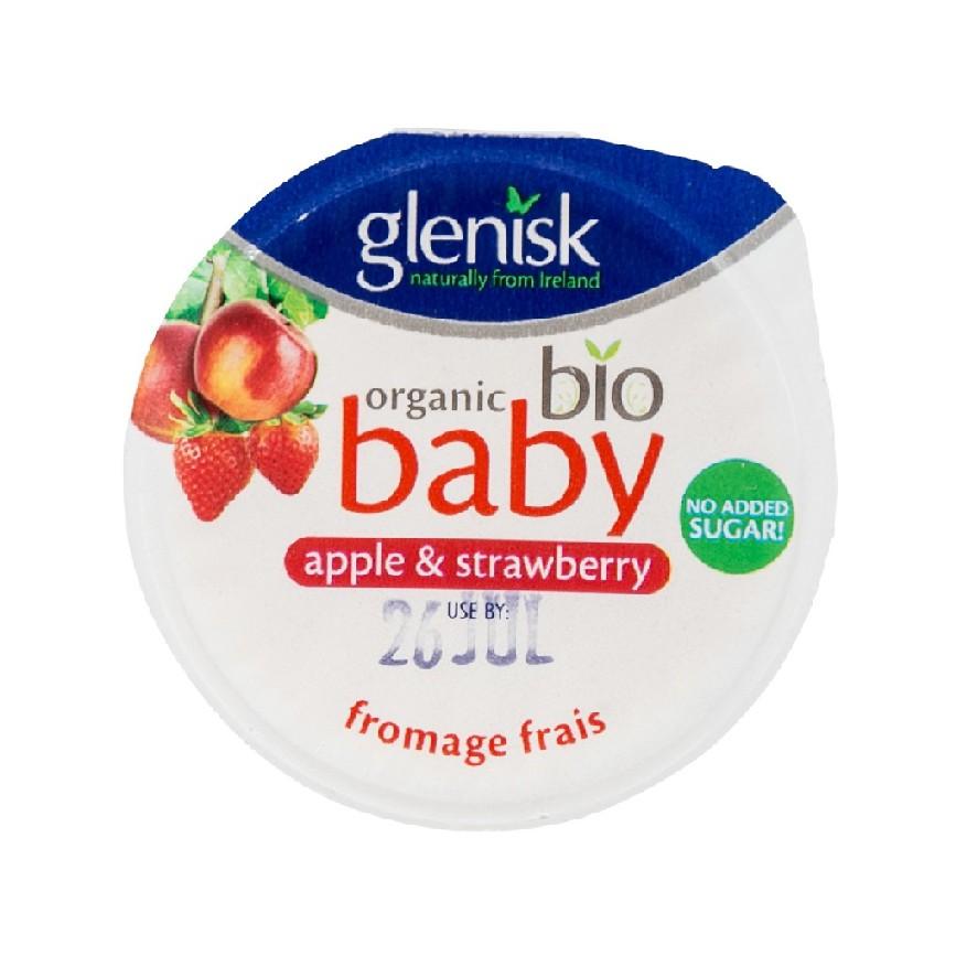 GLENISK Organic Baby Fromage Frais - Strawberry & Apple  (60g)