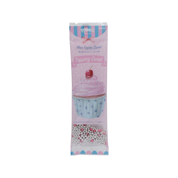 TOMIZAWA All Size Sugar Dragees for Decoration - Silver & Pink  (3g)