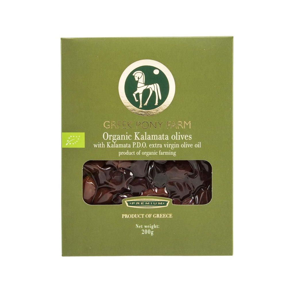 GREEK PONY FARM Organic Kalamata Whole Olive  (200g)