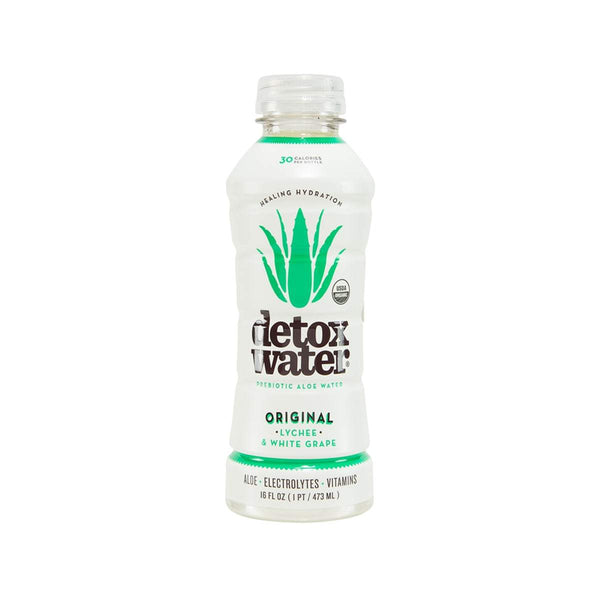 DETOX WATER Original Prebiotic Aloe Water - Lychee & White Grape Flavor  (473mL)