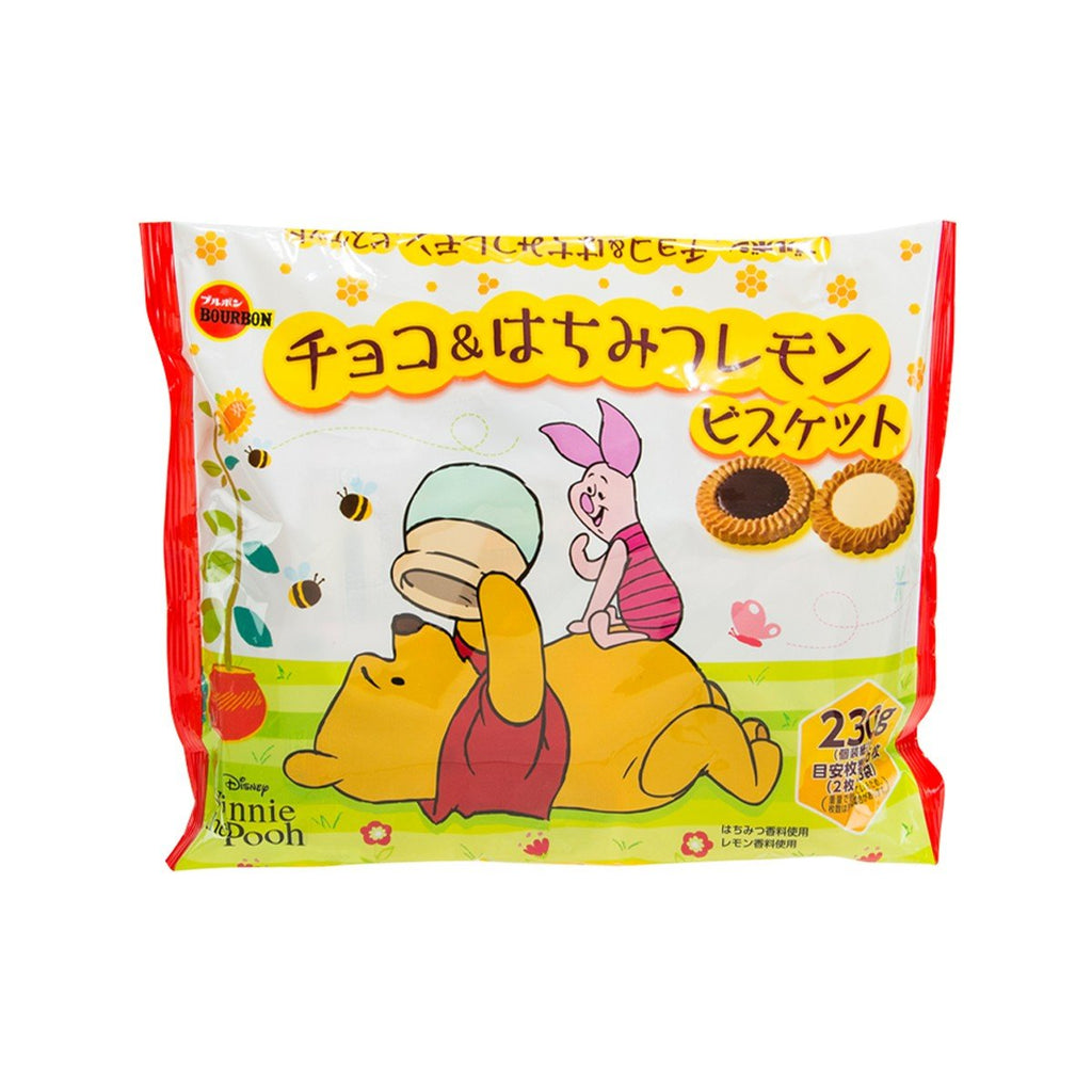 BOURBON Winnie The Pooh Biscuits - Chocolate & Honey Lemon Flavor  (230g)