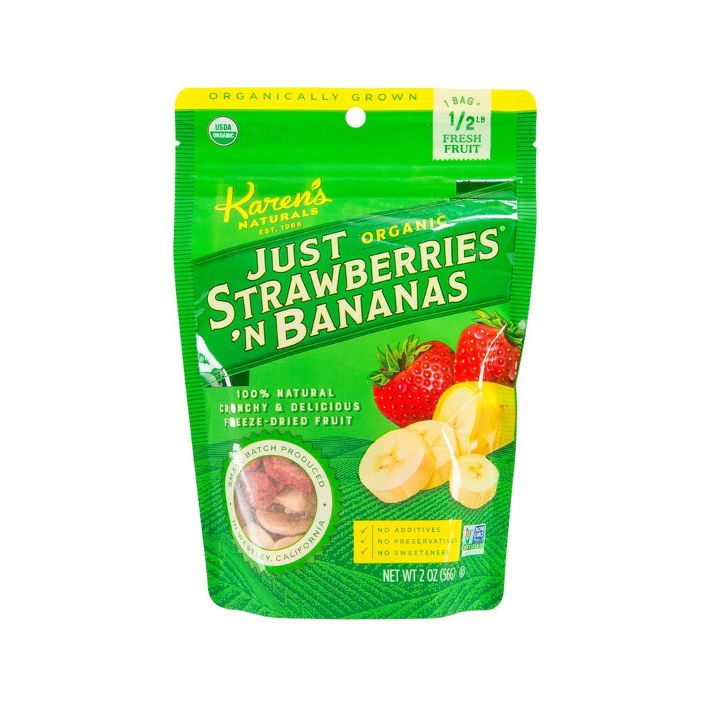 KAREN'S NATURALS Freeze Dried Organic Strawberries And Bananas  (56g)