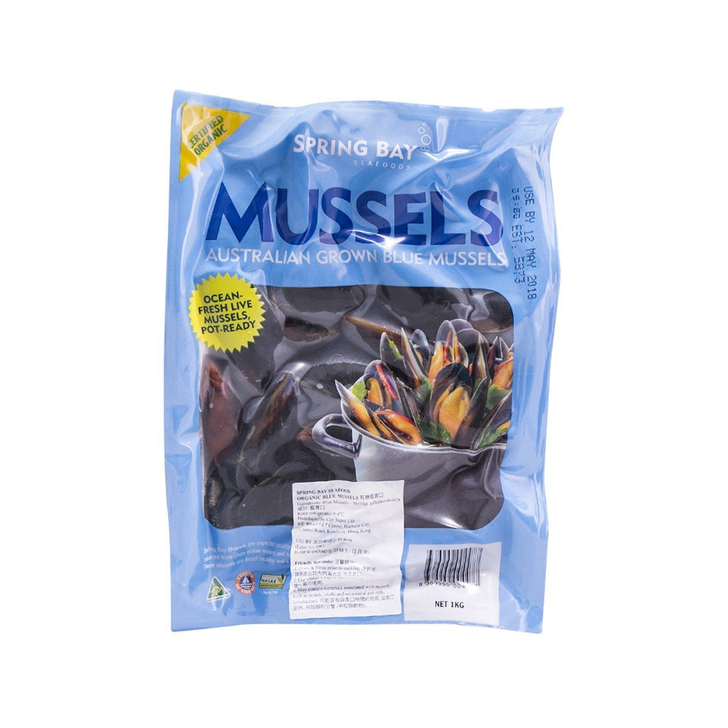 SPRING BAY SEAFOOD Organic Blue Mussels  (1kg)