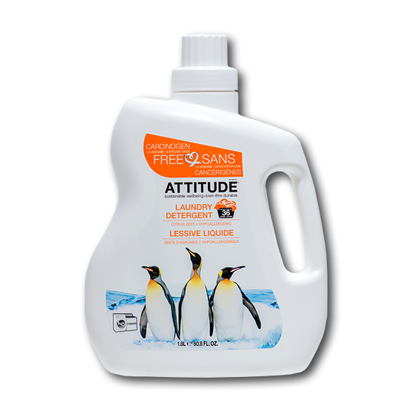 ATTITUDE Laundry Detergent - Citrus Zest Scent  (1.8L)