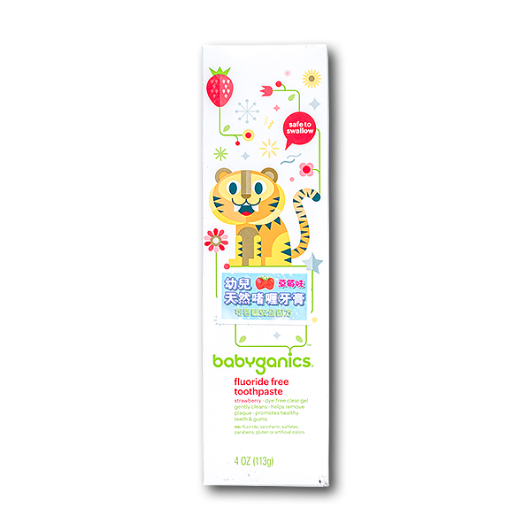 BABYGANICS Fluoride Free Toothpaste - Strawberry  (113g)