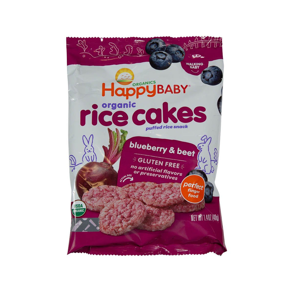 HAPPYBABY Organic Rice Cakes - Blueberry & Beet  (40g)