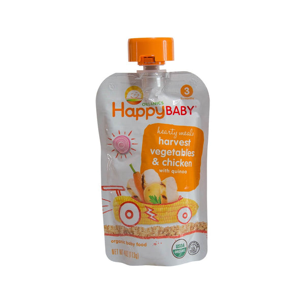 HAPPYBABY Organic Baby Food - Harvest Vegetables & Chicken with Quinoa, Stage 3  (113g)