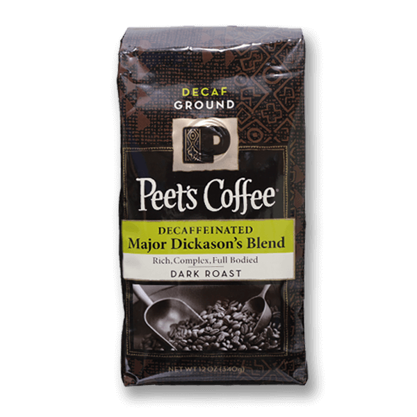 PEET'S Decaf Ground Dark Roast Coffee - Major Dickason's Blend  (297g)