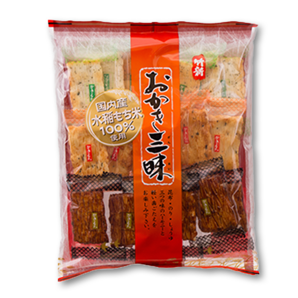 TAKESHIN Okaki Rice Cracker - 3 Kinds  (18pcs)