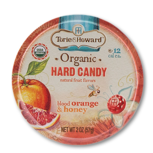 TORIE & HOWARD Organic Hard Candy - Blood Orange & Honey Flavor  (57g)