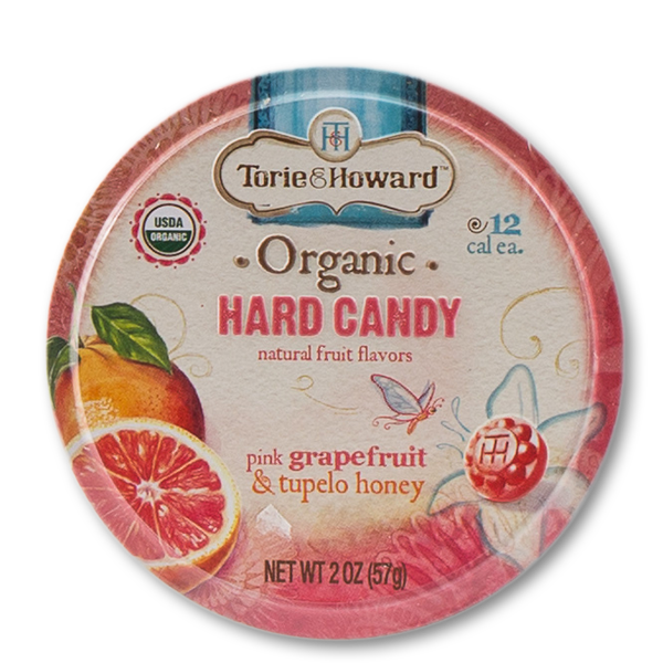 TORIE & HOWARD Organic Hard Candy - Pink Grapefruit & Tupelo Honey Flavor  (57g)