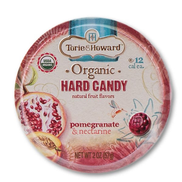 TORIE & HOWARD Organic Hard Candy - Pomegranate & Nectarine Flavor  (57g)